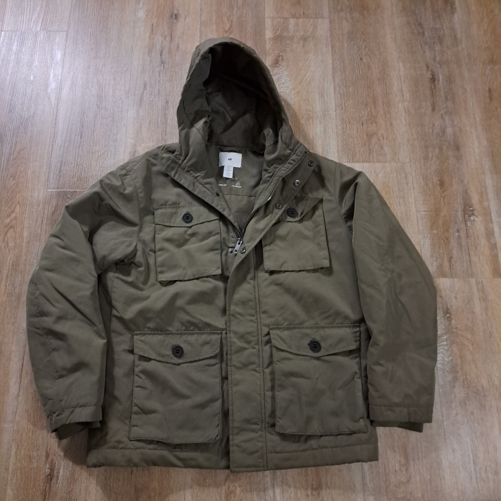 H&M Olive Green Utility Field Jacket Men Size Medium
